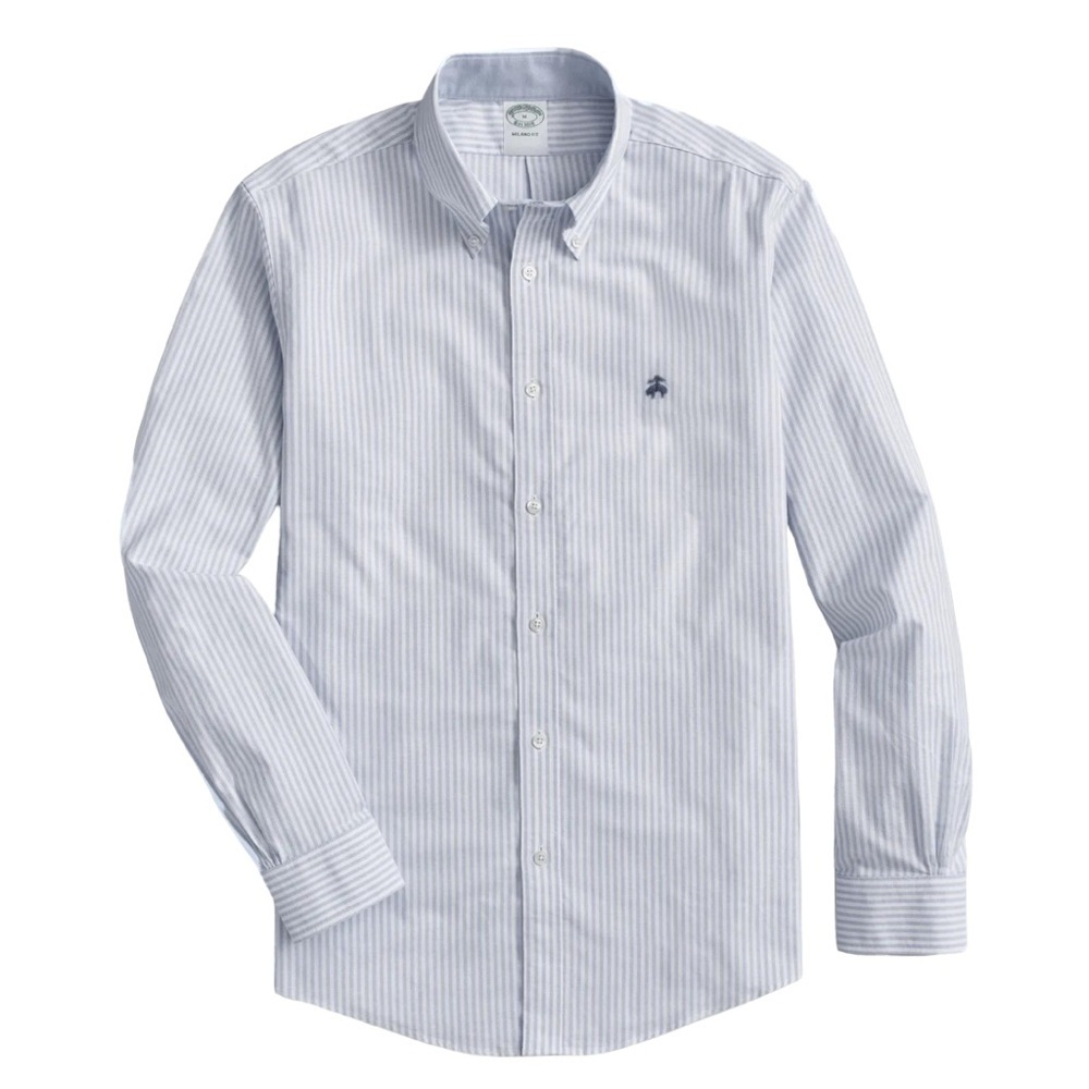 Brooks Brothers Men’s Regent Non-Iron Supima Blue University Stripe Shirt Size S